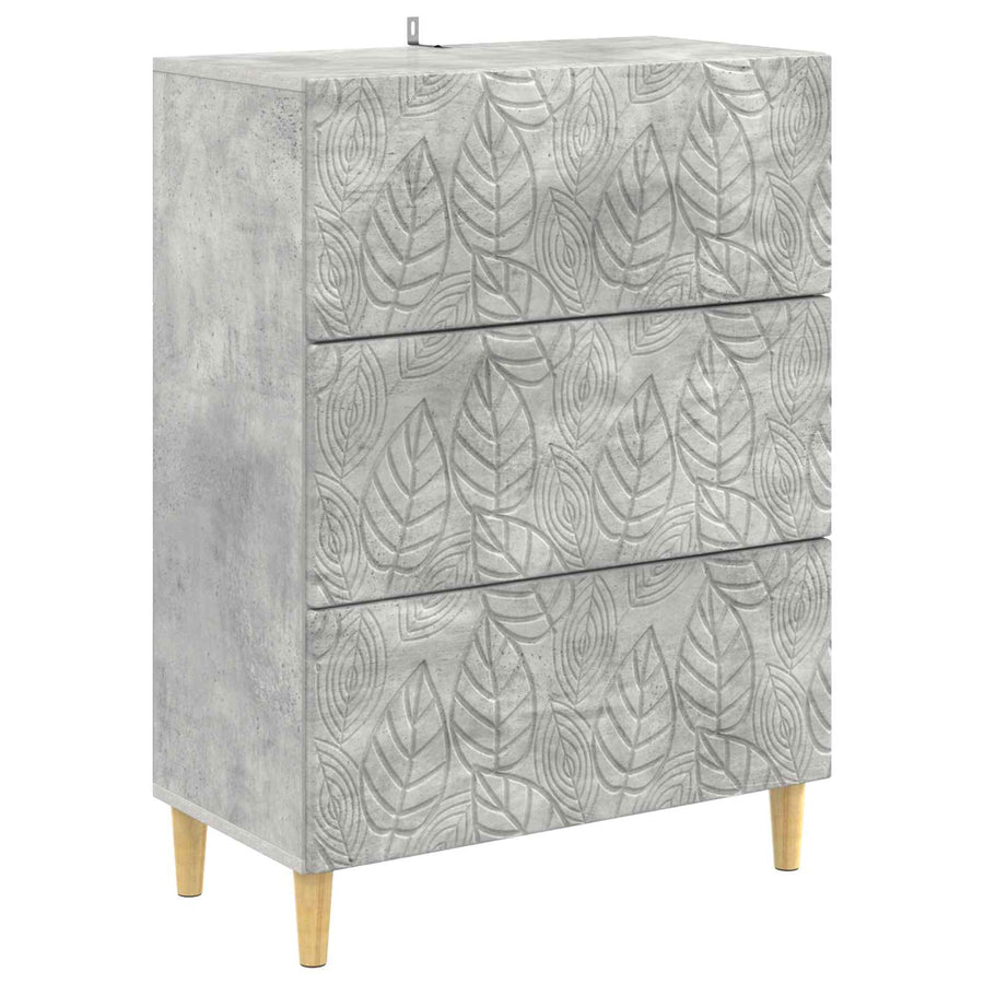 Ladenkast Betongrijs 66 x 34,5 x 90 cm Bewerkt hout