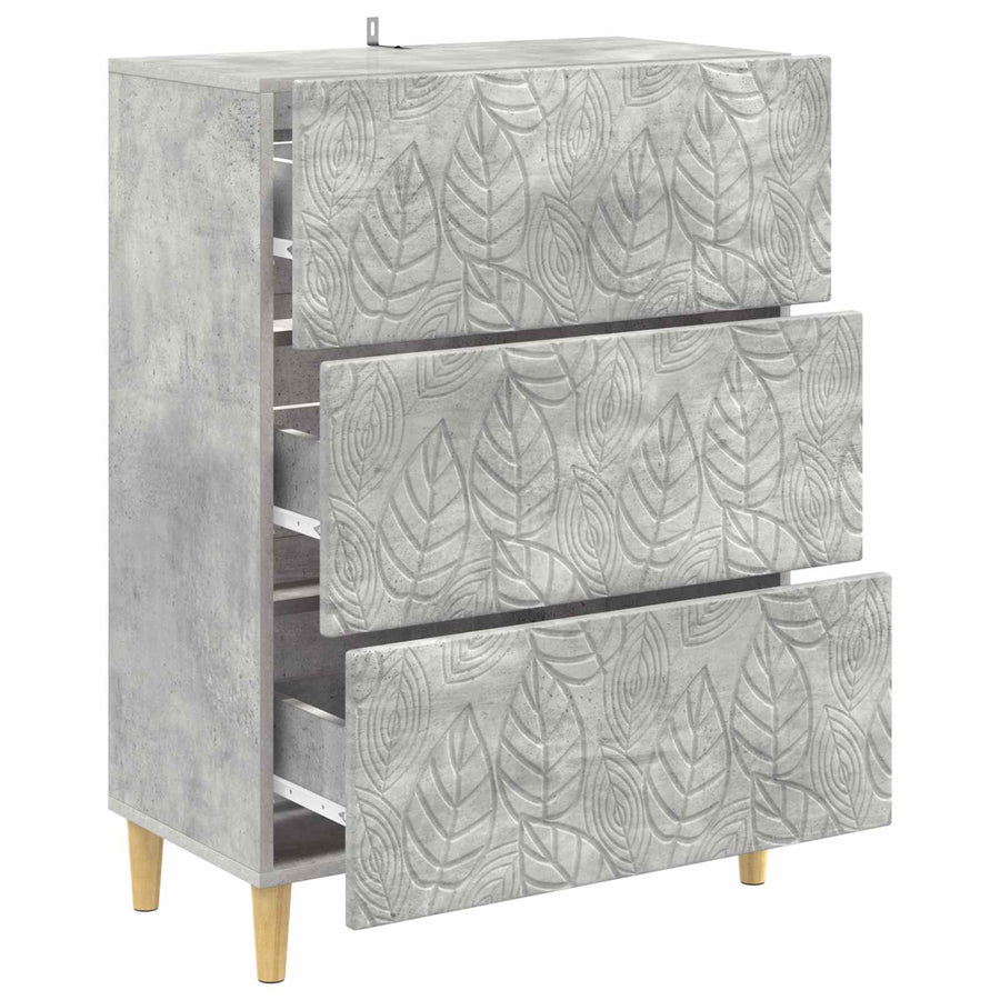 Ladenkast Betongrijs 66 x 34,5 x 90 cm Bewerkt hout