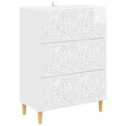 Ladekast 66x34.5x90 cm hoogglans wit bewerkt hout