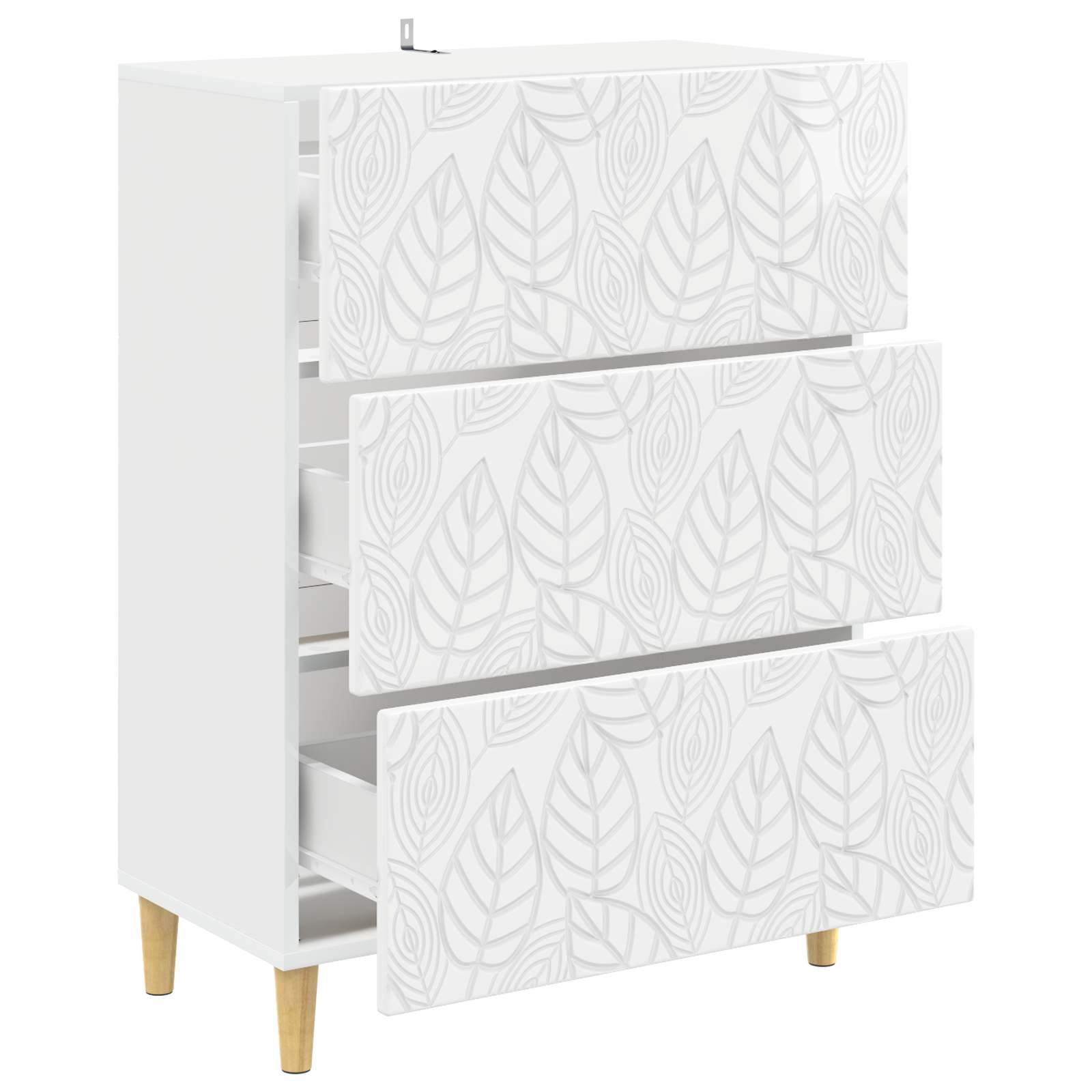 Ladenkast Hoogglans Wit 66 x 34,5 x 90 cm Bewerkt hout