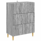 Ladekast grijs bewerkt hout 66x34,5x90 cm
