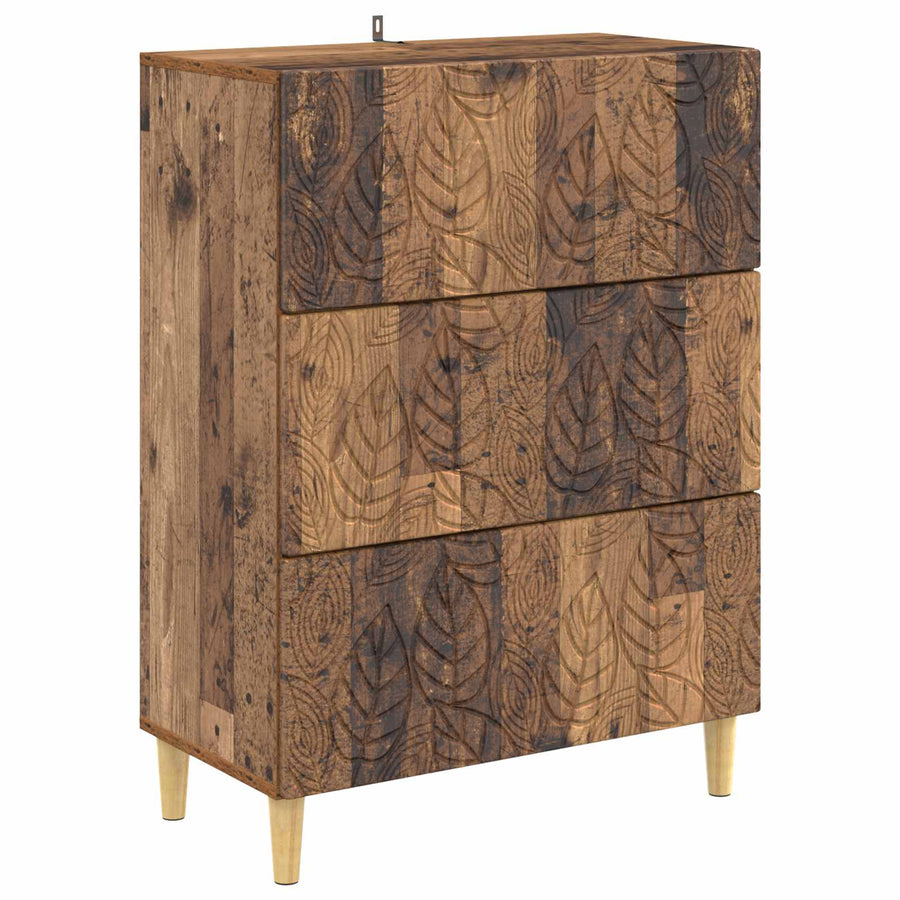 Ladenkast Oud hout 66 x 34,5 x 90 cm Bewerkt hout