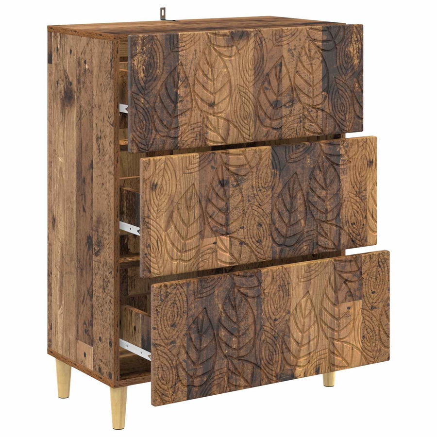 Ladenkast Oud hout 66 x 34,5 x 90 cm Bewerkt hout