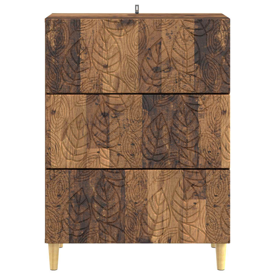 Ladenkast Oud hout 66 x 34,5 x 90 cm Bewerkt hout