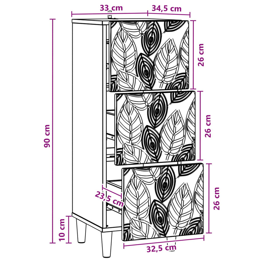 Ladenkast Wit 33 x 34,5 x 90 cm Bewerkt hout