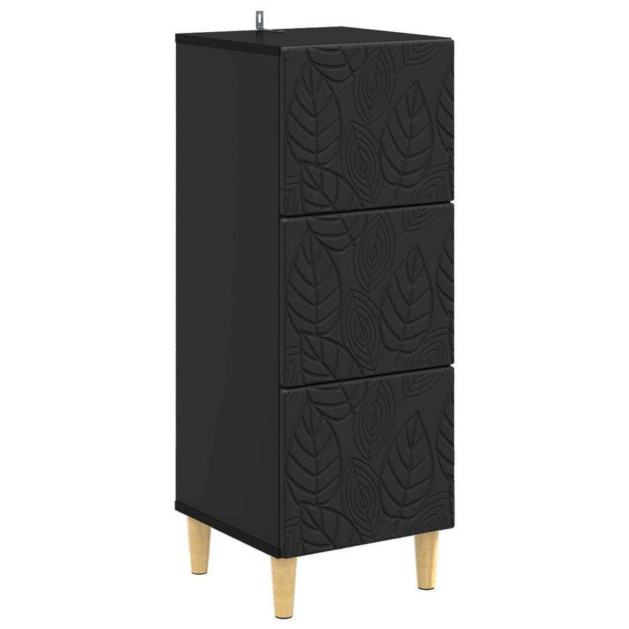 Ladenkast Zwart 33 x 34,5 x 90 cm Bewerkt hout