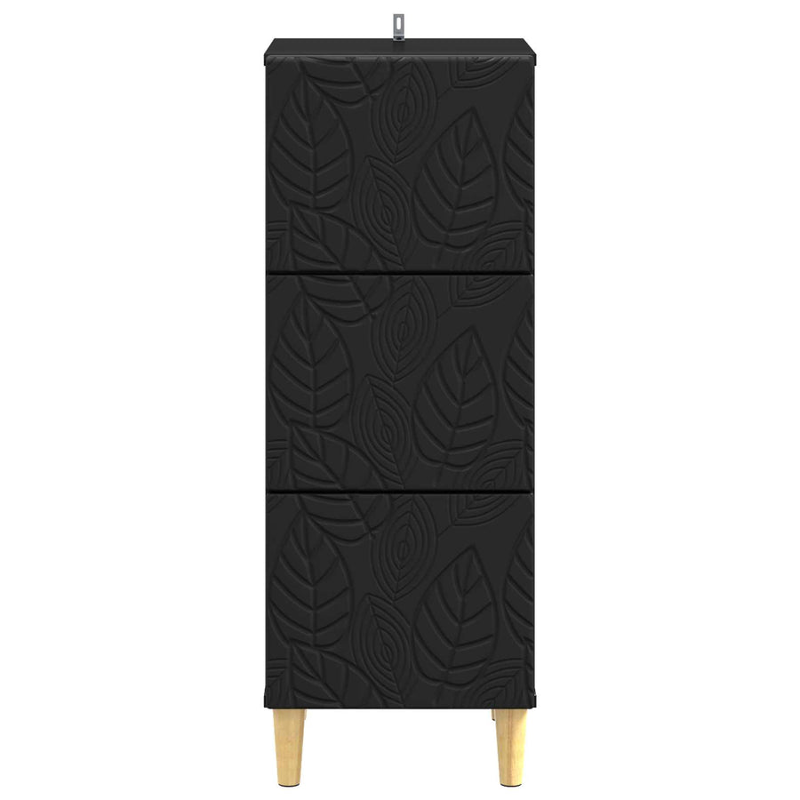 Ladenkast Zwart 33 x 34,5 x 90 cm Bewerkt hout