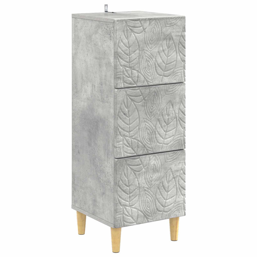 Ladenkast Betongrijs 33 x 34,5 x 90 cm Bewerkt hout