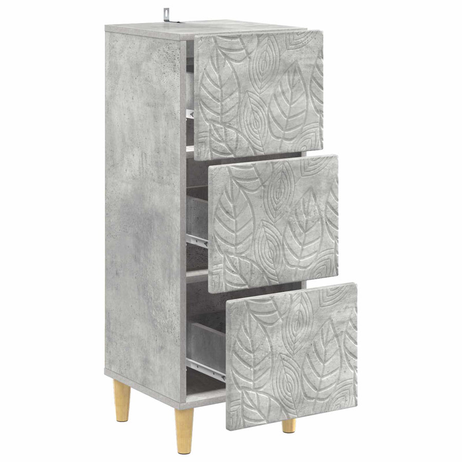 Ladenkast Betongrijs 33 x 34,5 x 90 cm Bewerkt hout