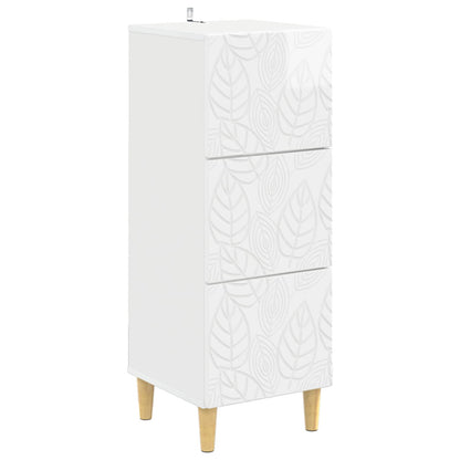 Ladenkast Hoogglans Wit 33 x 34,5 x 90 cm Bewerkt hout