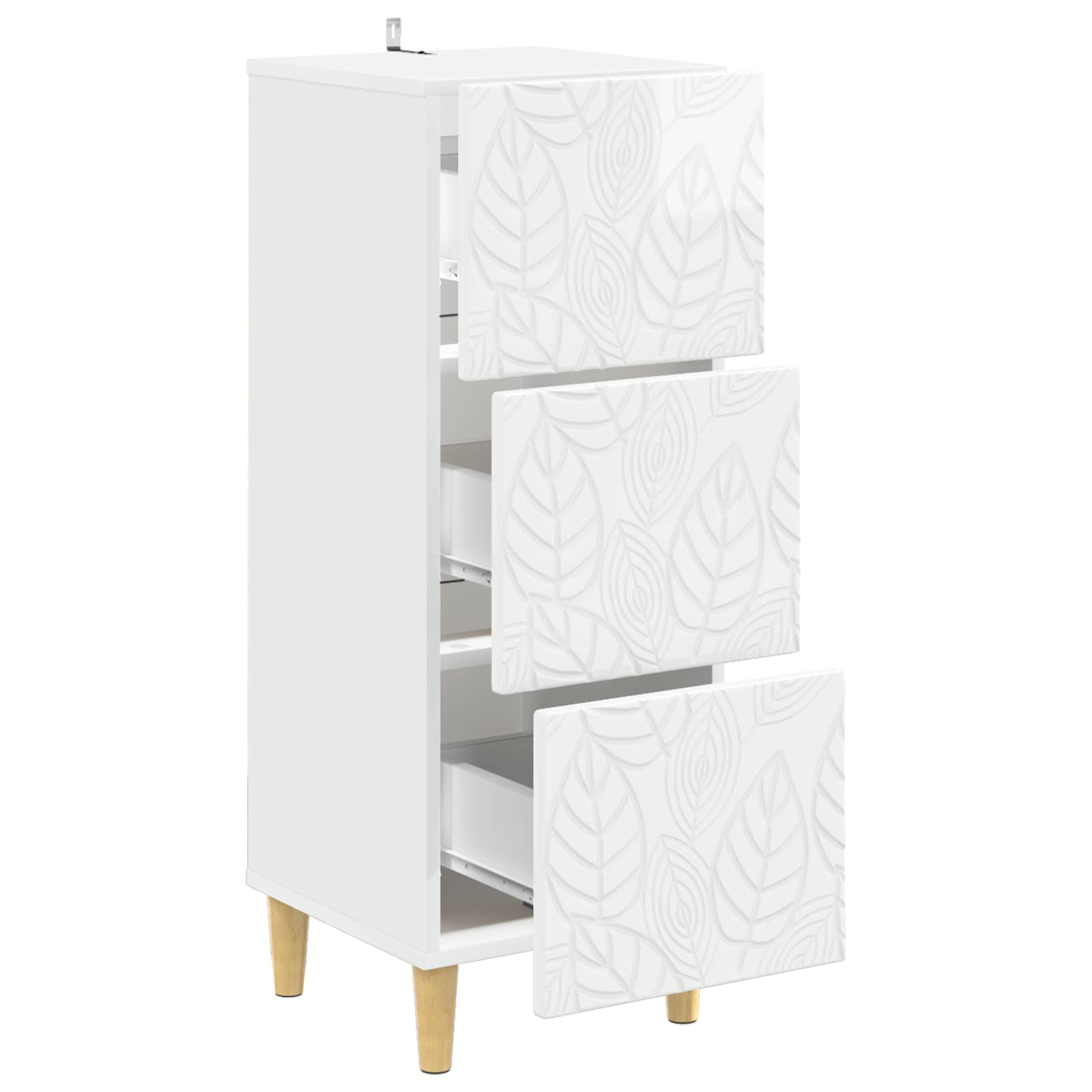 Ladenkast Hoogglans Wit 33 x 34,5 x 90 cm Bewerkt hout