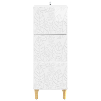 Ladenkast Hoogglans Wit 33 x 34,5 x 90 cm Bewerkt hout