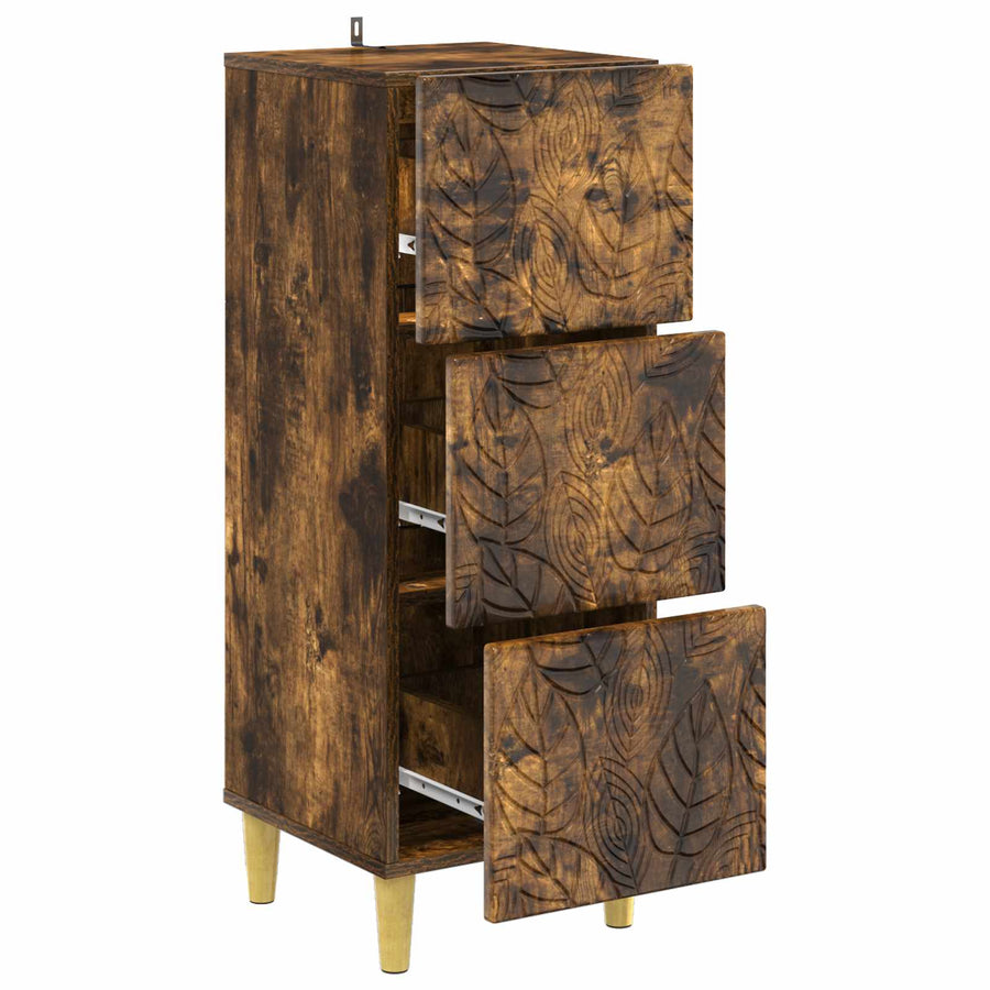 Ladenkast Gerookt eiken 33 x 34,5 x 90 cm Bewerkt hout