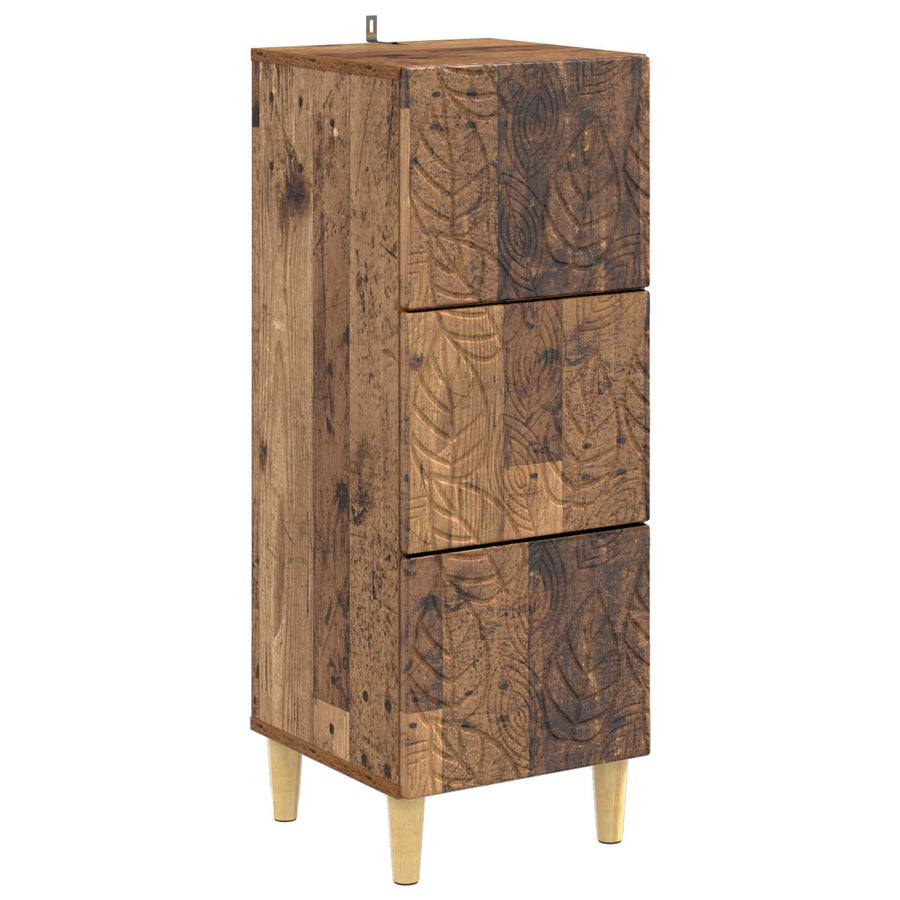 Ladenkast Oud hout 33 x 34,5 x 90 cm Bewerkt hout