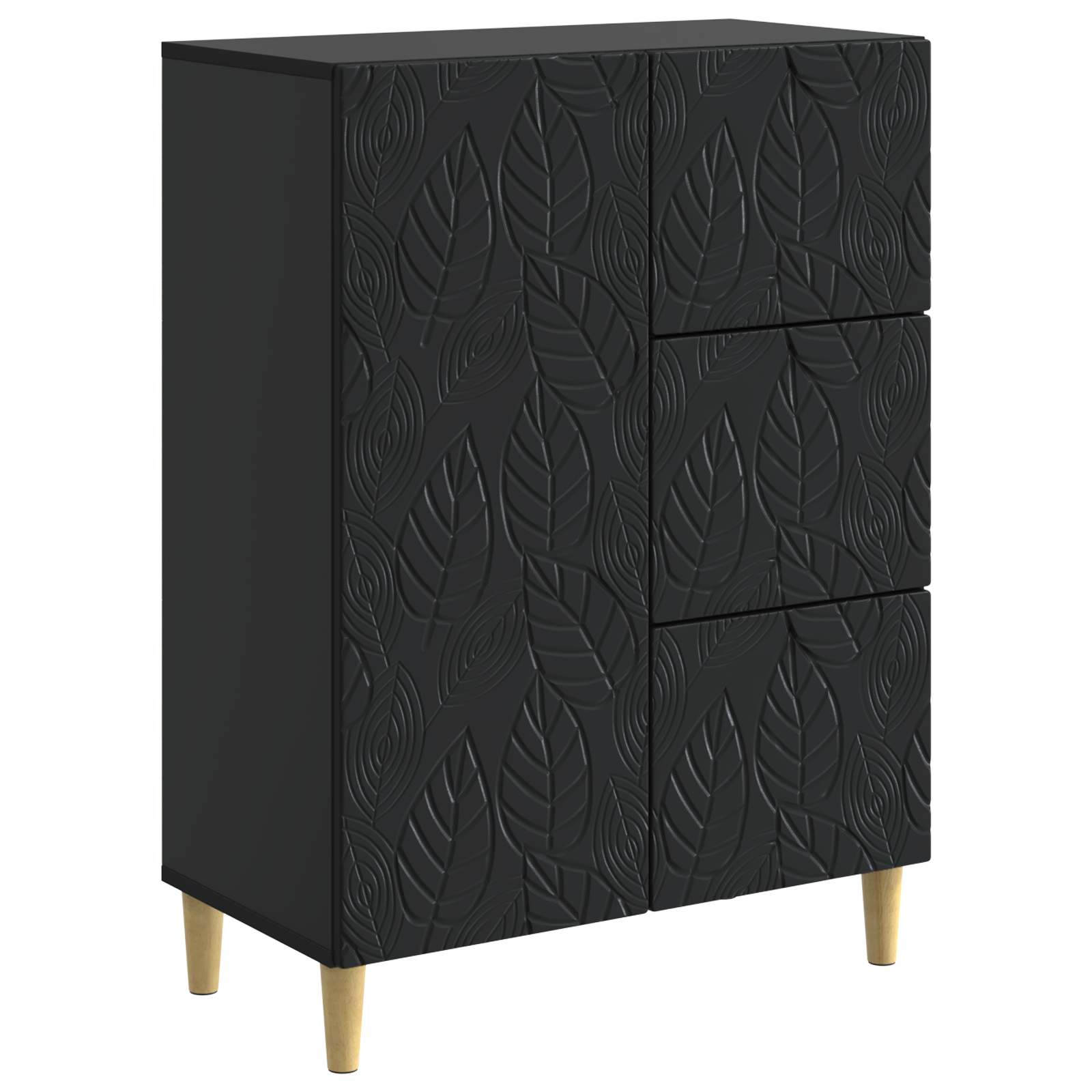 Dressoir Zwart 66 x 34,5 x 90 cm Bewerkt hout