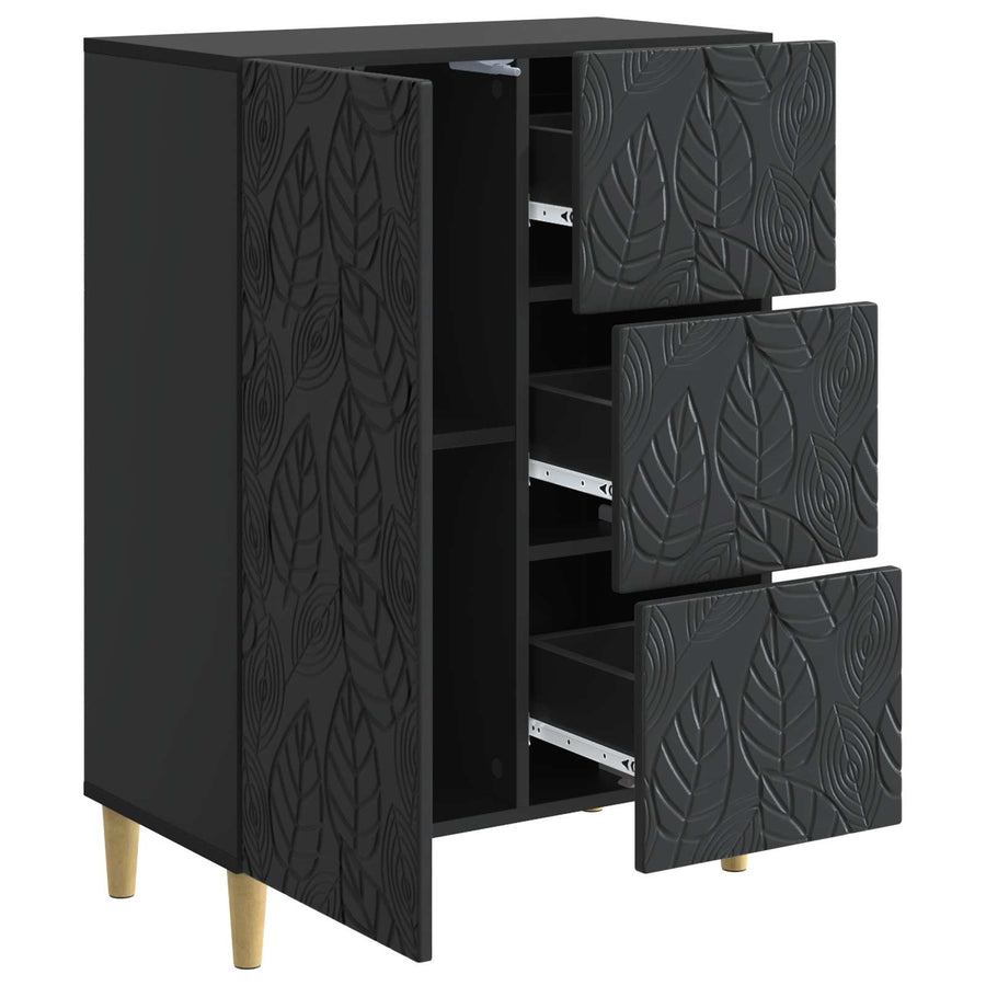 Dressoir Zwart 66 x 34,5 x 90 cm Bewerkt hout
