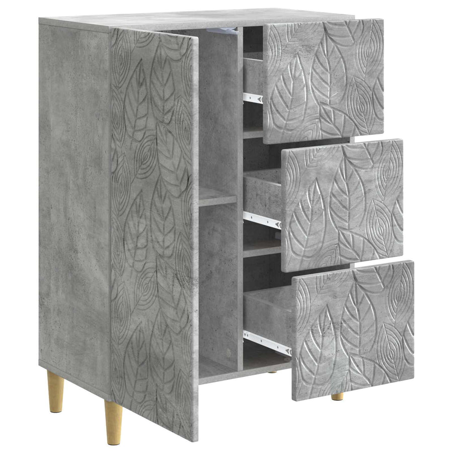 Dressoir Betongrijs 66 x 34,5 x 90 cm Bewerkt hout