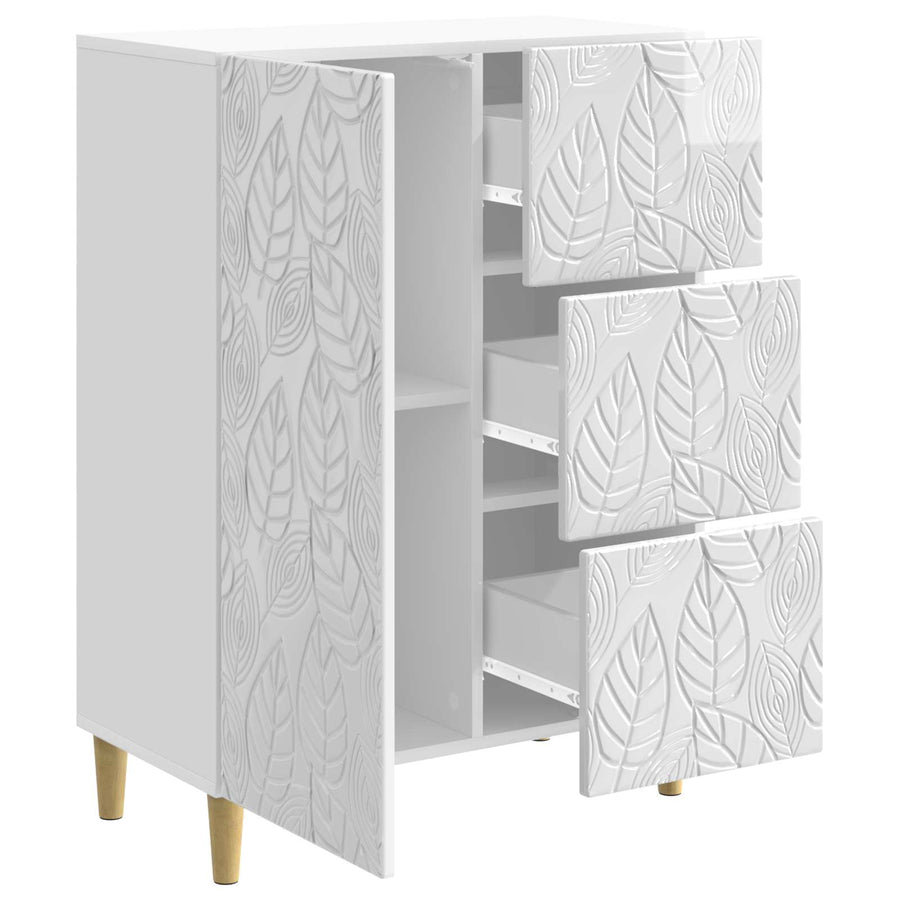 Dressoir Hoogglans Wit 66 x 34,5 x 90 cm Bewerkt hout