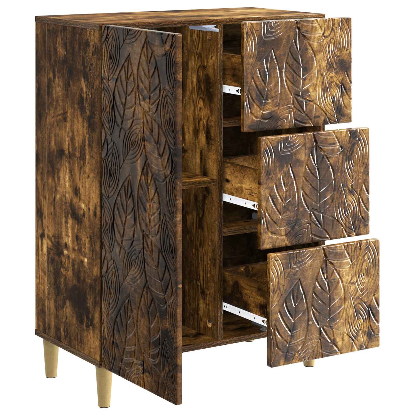 Dressoir Gerookt eiken 66 x 34,5 x 90 cm Bewerkt hout