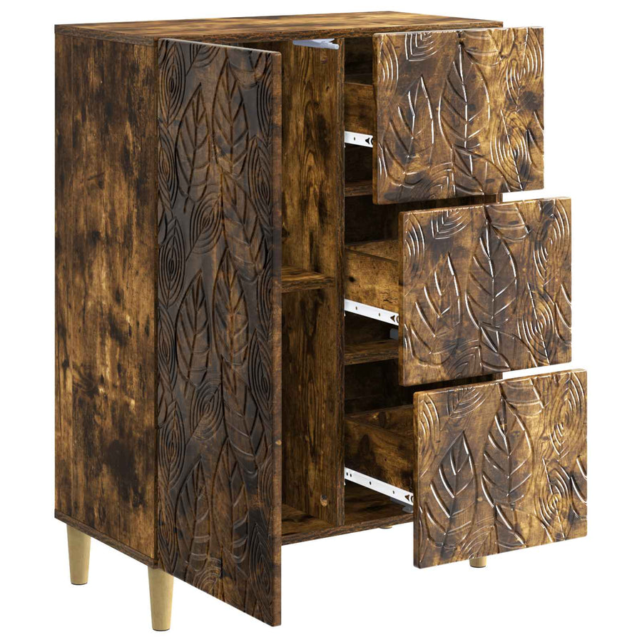 Dressoir Gerookt eiken 66 x 34,5 x 90 cm Bewerkt hout