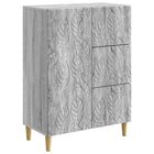 Dressoir grijs bewerkt hout 66x34,5x90 cm