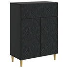 Dressoir zwart 66x34,5x90 cm bewerkt hout