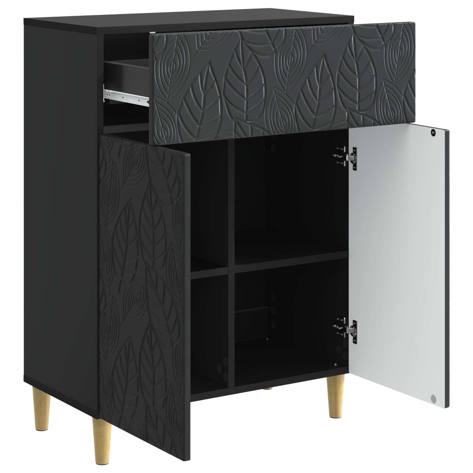Dressoir Zwart 66 x 34,5 x 90 cm Bewerkt hout
