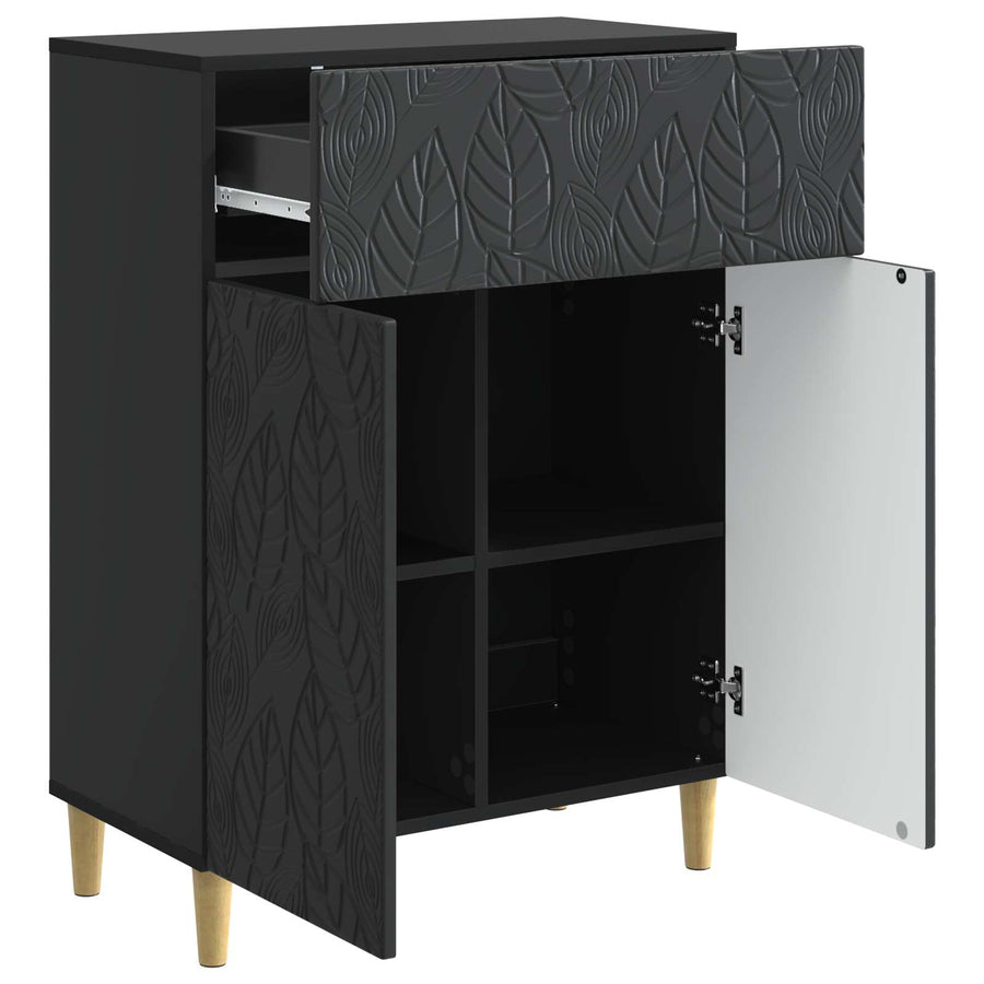 Dressoir Zwart 66 x 34,5 x 90 cm Bewerkt hout