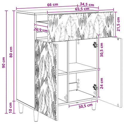Dressoir Zwart 66 x 34,5 x 90 cm Bewerkt hout