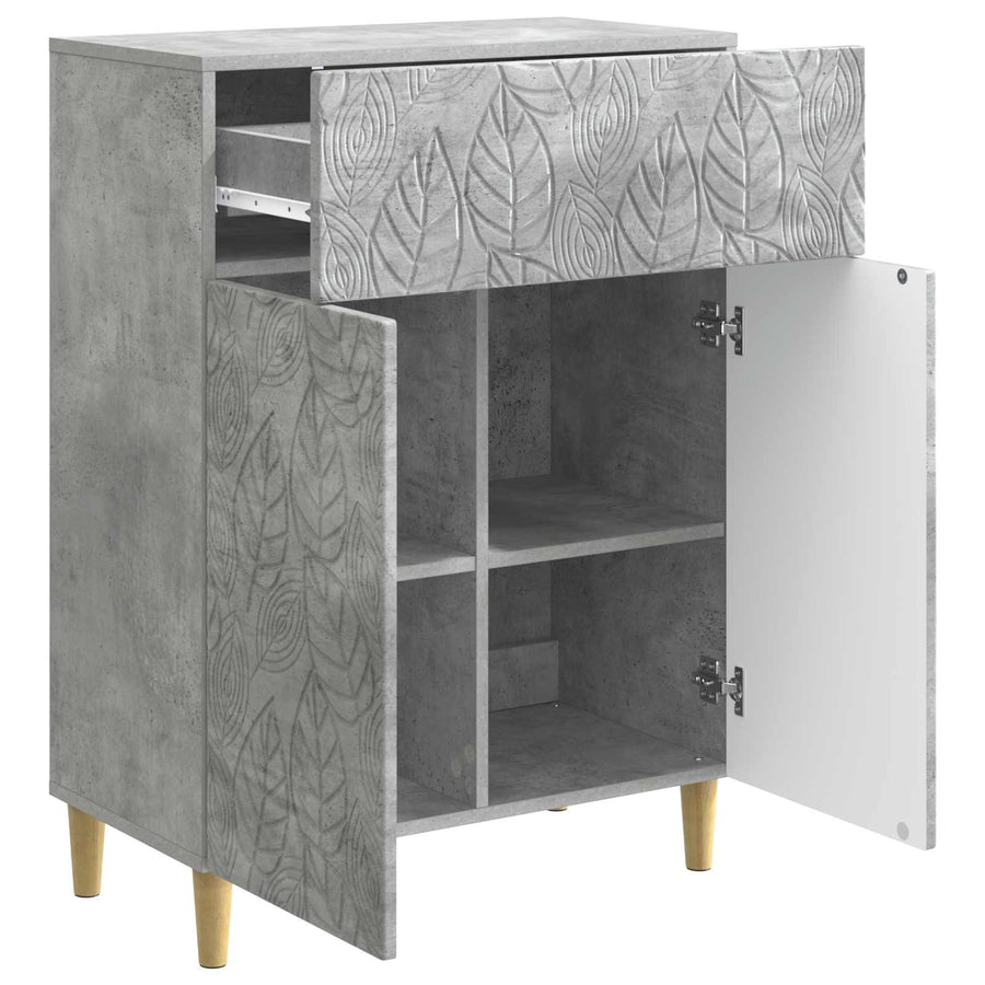 Dressoir Betongrijs 66 x 34,5 x 90 cm Bewerkt hout