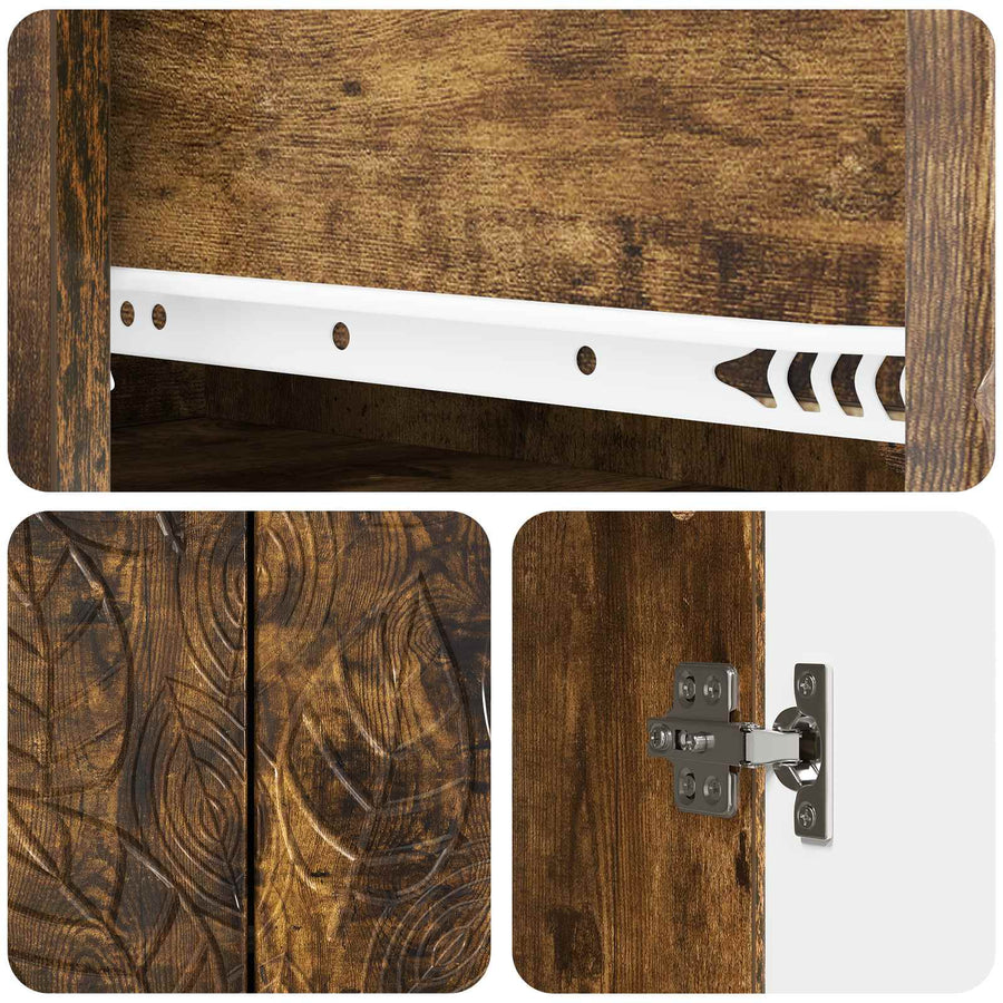 Dressoir Gerookt eiken 66 x 34,5 x 90 cm Bewerkt hout