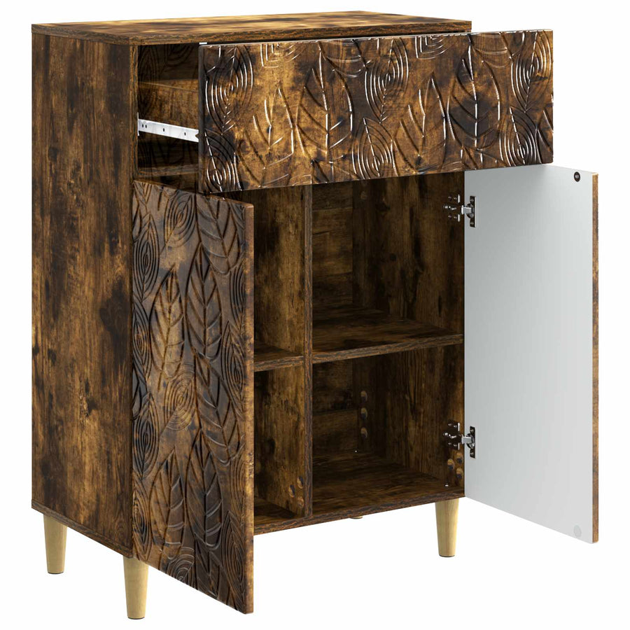 Dressoir Gerookt eiken 66 x 34,5 x 90 cm Bewerkt hout