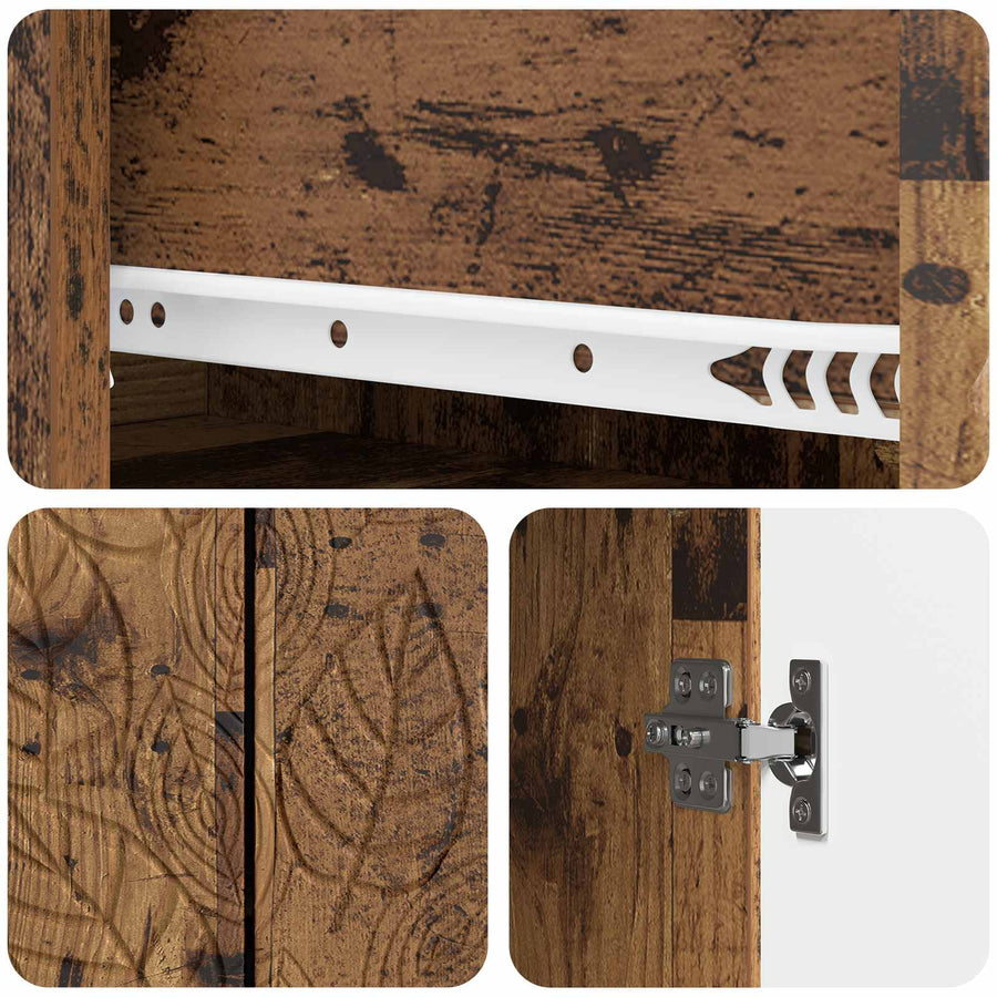Dressoir Oud hout 66 x 34,5 x 90 cm Bewerkt hout