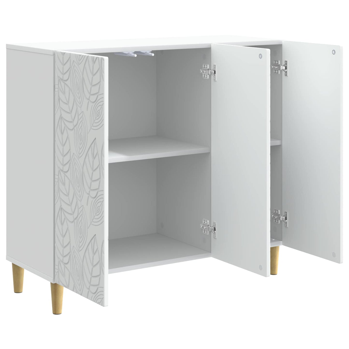 Dressoir Wit 89 x 34,5 x 80 cm Bewerkt hout