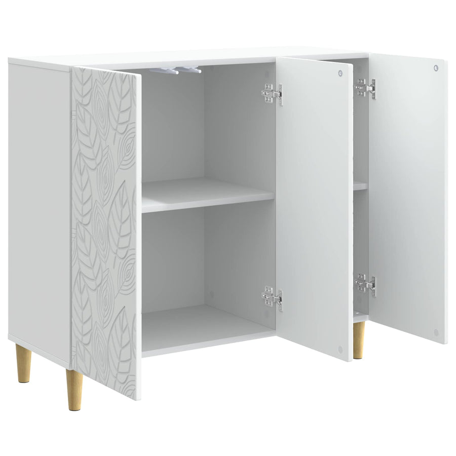 Dressoir Wit 89 x 34,5 x 80 cm Bewerkt hout
