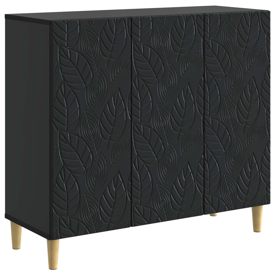 Dressoir Zwart 89 x 34,5 x 80 cm Bewerkt hout