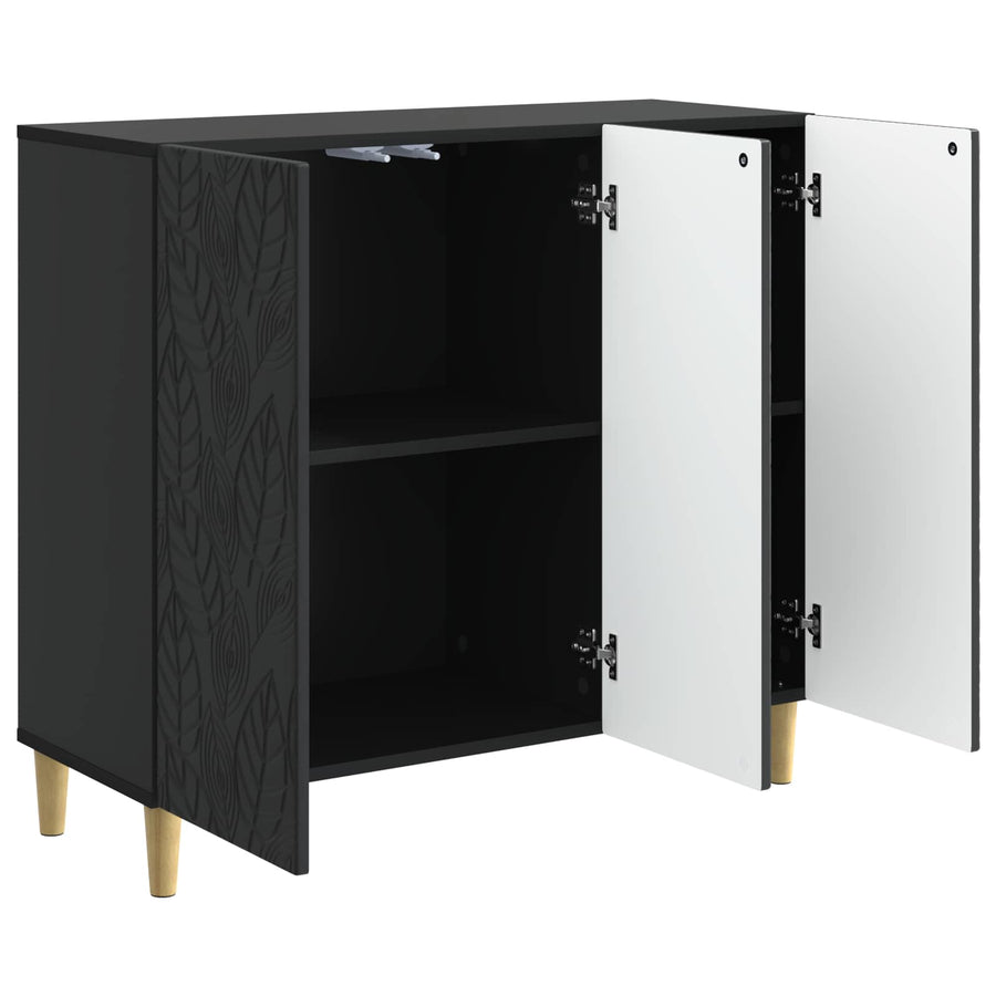 Dressoir Zwart 89 x 34,5 x 80 cm Bewerkt hout