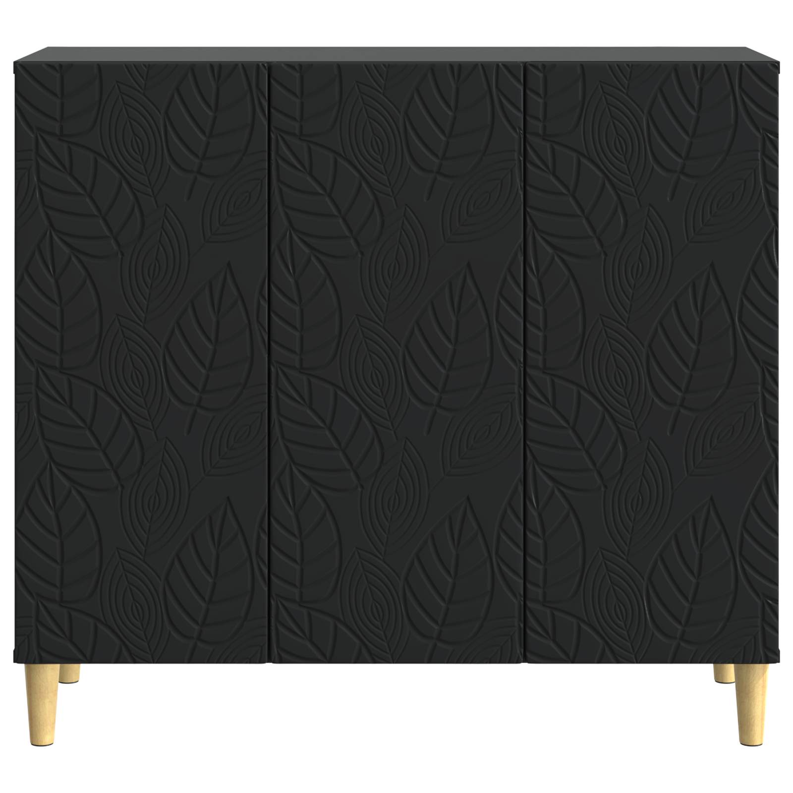 Dressoir Zwart 89 x 34,5 x 80 cm Bewerkt hout
