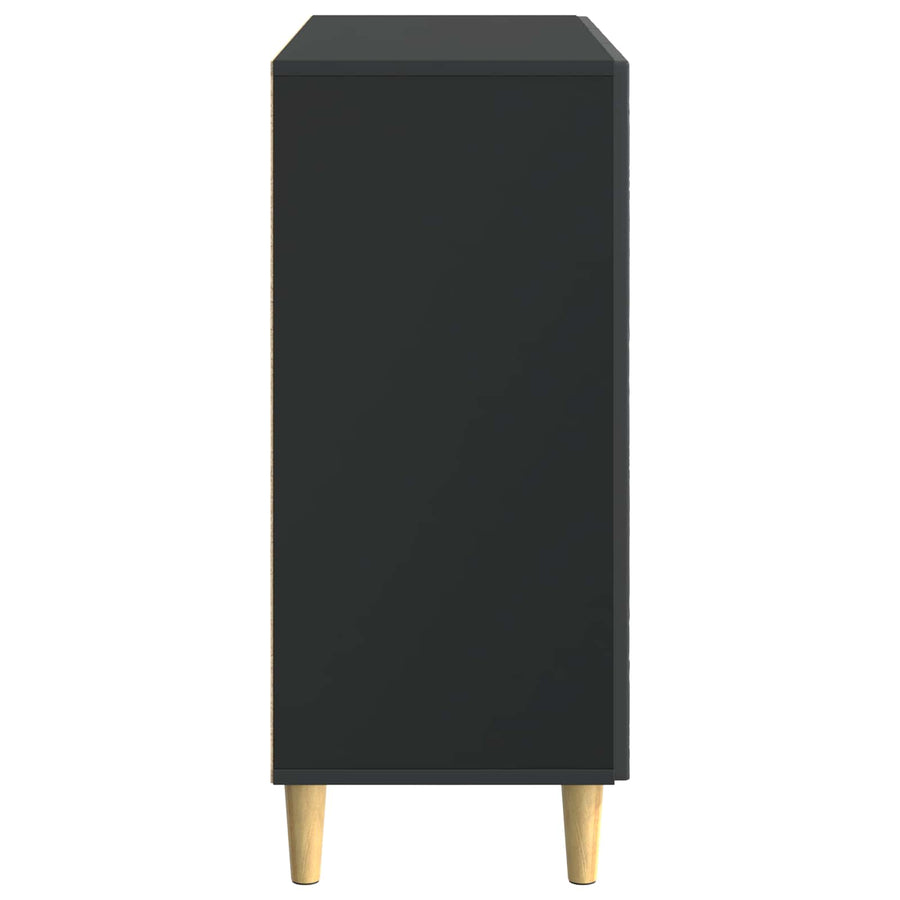 Dressoir Zwart 89 x 34,5 x 80 cm Bewerkt hout