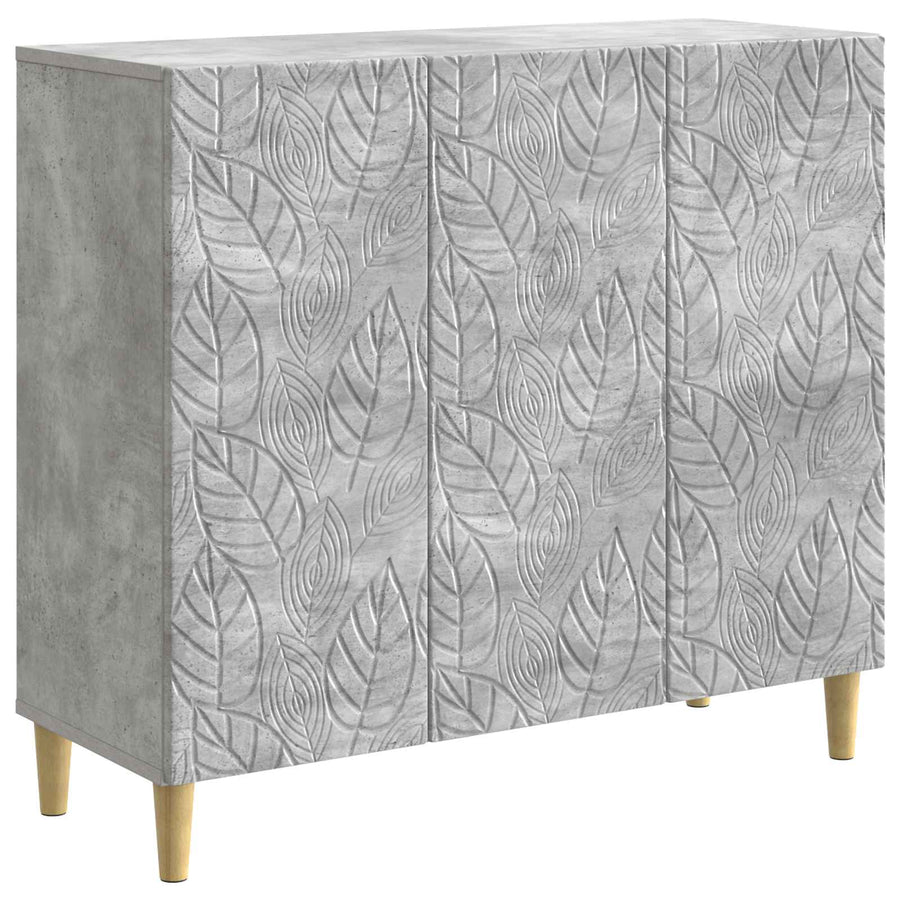 Dressoir Betongrijs 89 x 34,5 x 80 cm Bewerkt hout