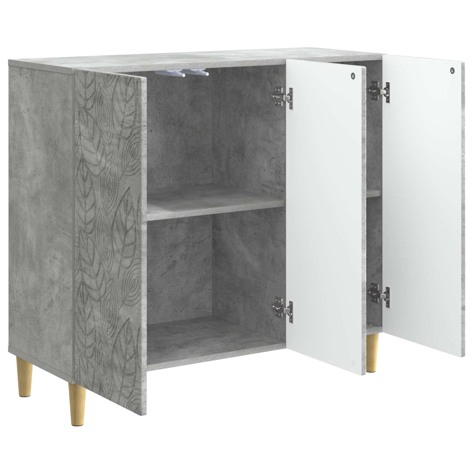 Dressoir Betongrijs 89 x 34,5 x 80 cm Bewerkt hout