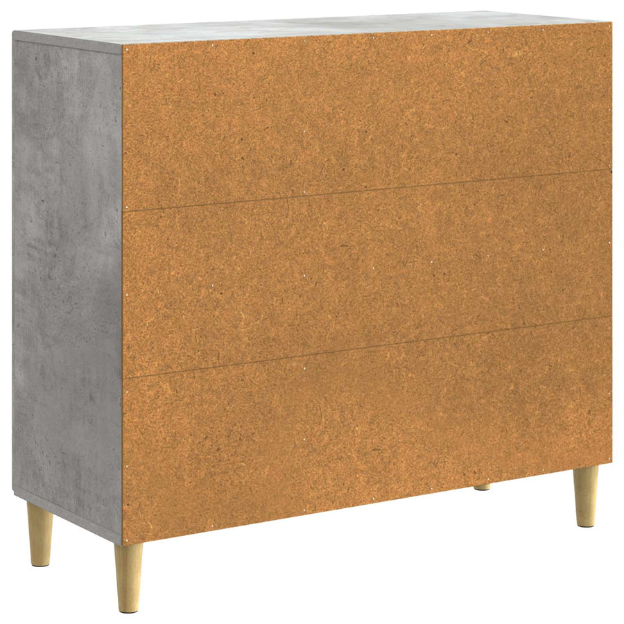 Dressoir Betongrijs 89 x 34,5 x 80 cm Bewerkt hout