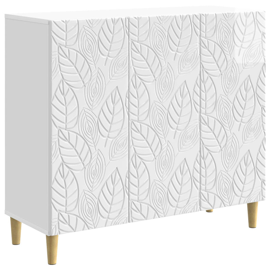 Dressoir Hoogglans Wit 89 x 34,5 x 80 cm Bewerkt hout