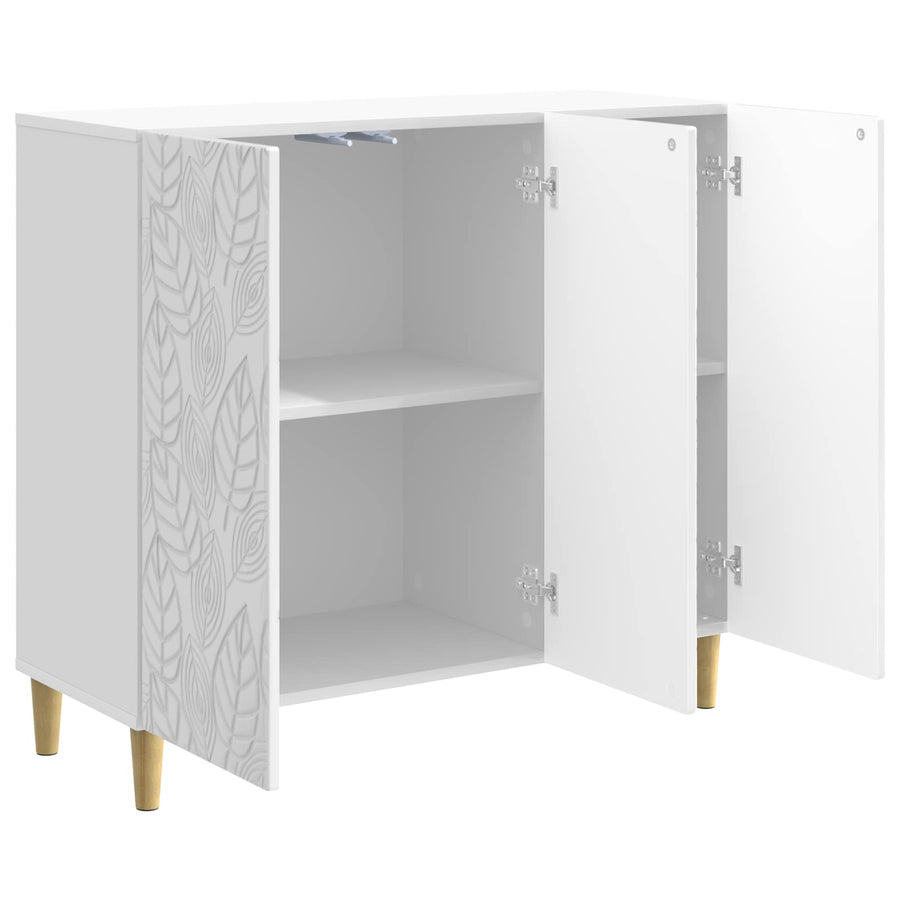 Dressoir Hoogglans Wit 89 x 34,5 x 80 cm Bewerkt hout