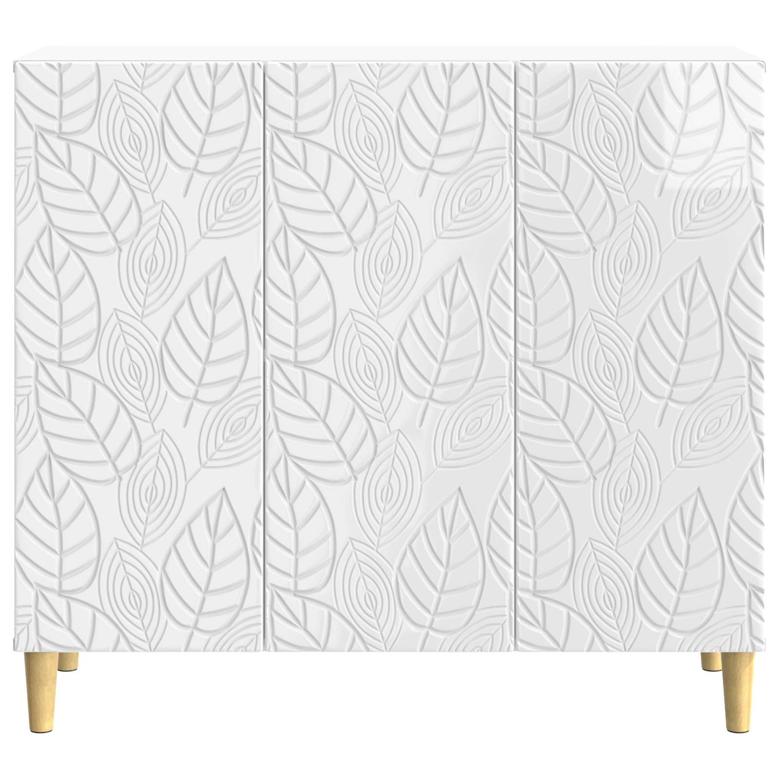 Dressoir Hoogglans Wit 89 x 34,5 x 80 cm Bewerkt hout
