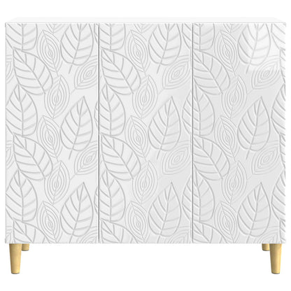 Dressoir Hoogglans Wit 89 x 34,5 x 80 cm Bewerkt hout