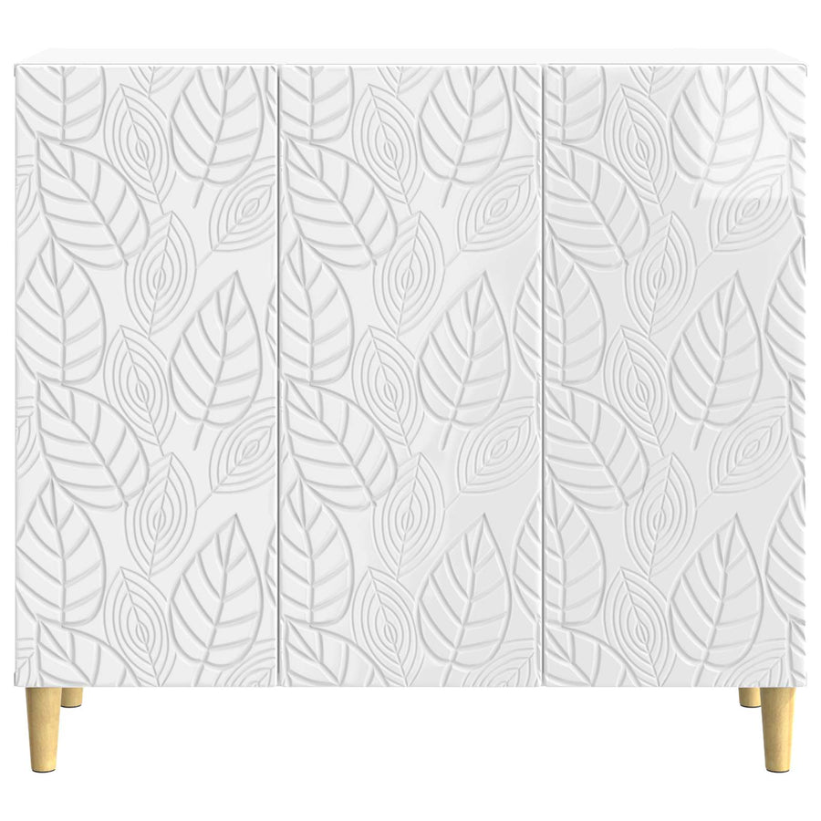 Dressoir Hoogglans Wit 89 x 34,5 x 80 cm Bewerkt hout