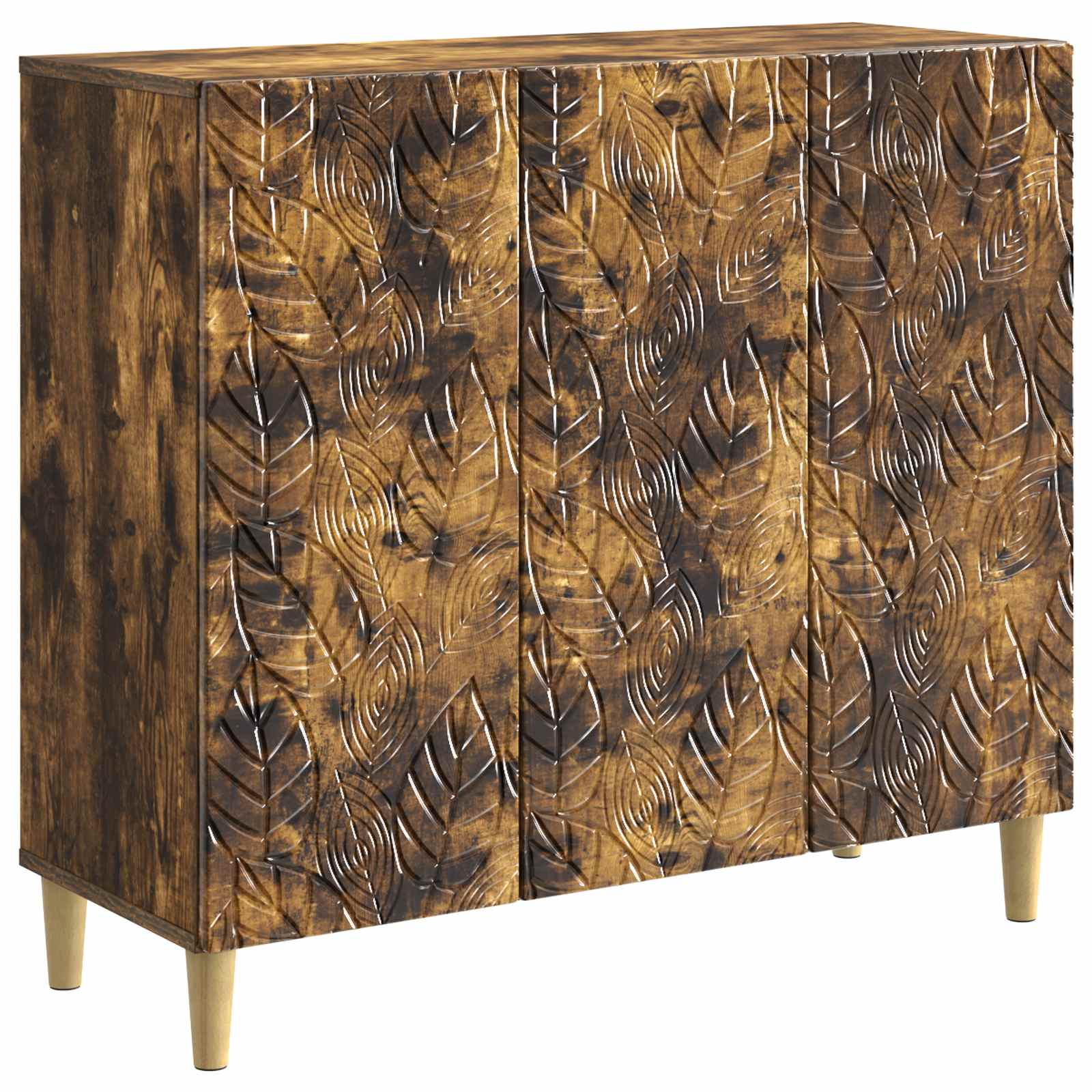 Dressoir Gerookt eiken 89 x 34,5 x 80 cm Bewerkt hout