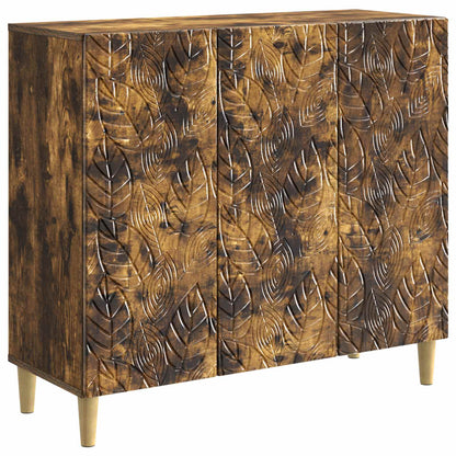 Dressoir Gerookt eiken 89 x 34,5 x 80 cm Bewerkt hout