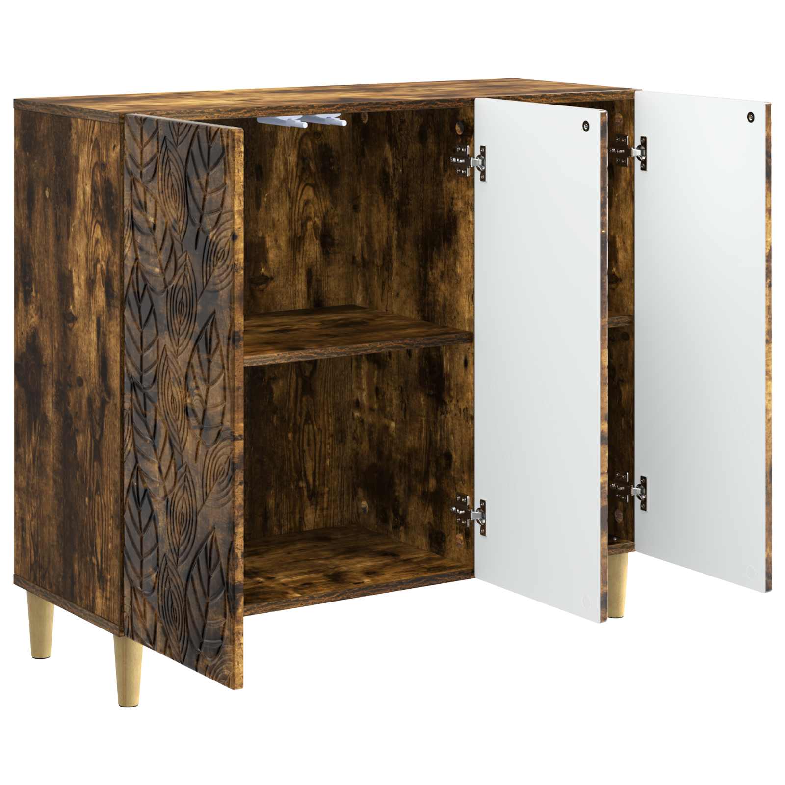Dressoir Gerookt eiken 89 x 34,5 x 80 cm Bewerkt hout